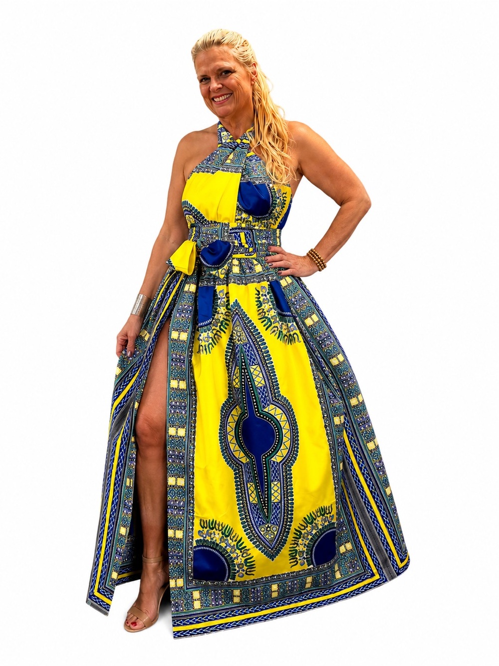 ✨ TRIBE OF DUMO – NEFERTITI YELLOW INFINITY DRESS ✨